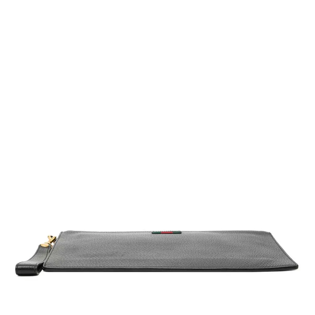 Gucci Leather Web Agora Clutch Black Leather Very good - Inside View