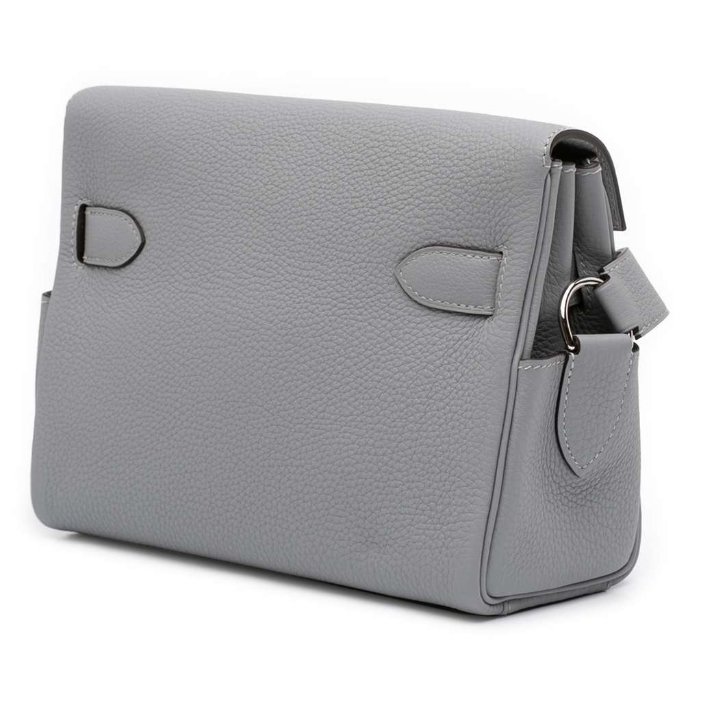 Hermès Togo Kelly Messenger PM Grey Leather Very good condition - Back View