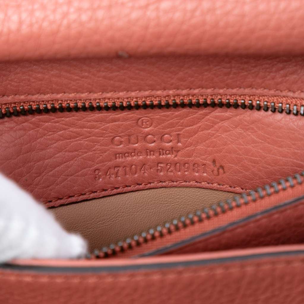 Gucci Small Leather Bamboo Nouveau Fringe Crossbody Pink Leather Good condition - Box View