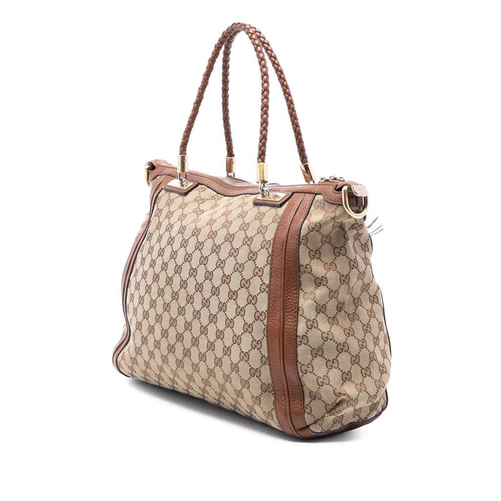 Gucci Large GG Canvas Bella Satchel Brown Canvas Good condition - Back View