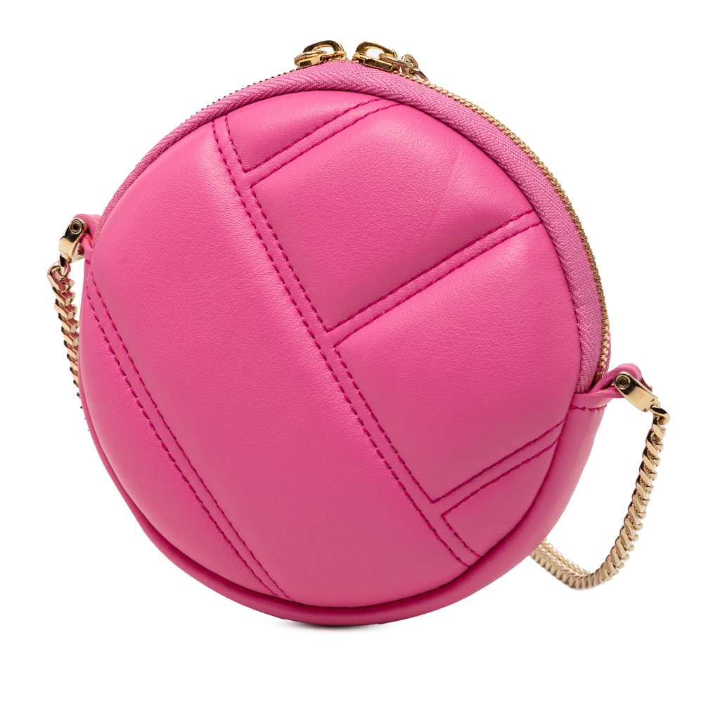 Bvlgari Leather Serpenti Cabochon Round Crossbody Pink Leather Good condition - Back View