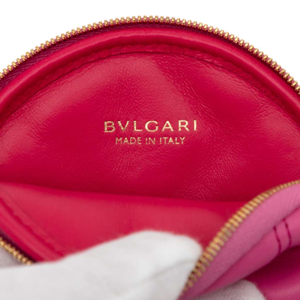 Bvlgari Leather Serpenti Cabochon Round Crossbody Pink Leather Good condition - Box View