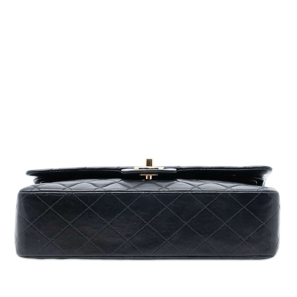 Chanel Medium Classic Lambskin Double Flap Black Leather Good condition - Inside View