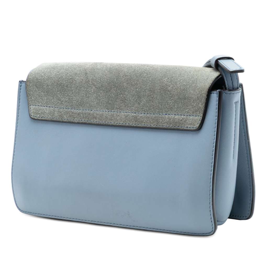 Chloé Small Suede and Calfskin Faye Crossbody Blue Leather Good condition - Back View