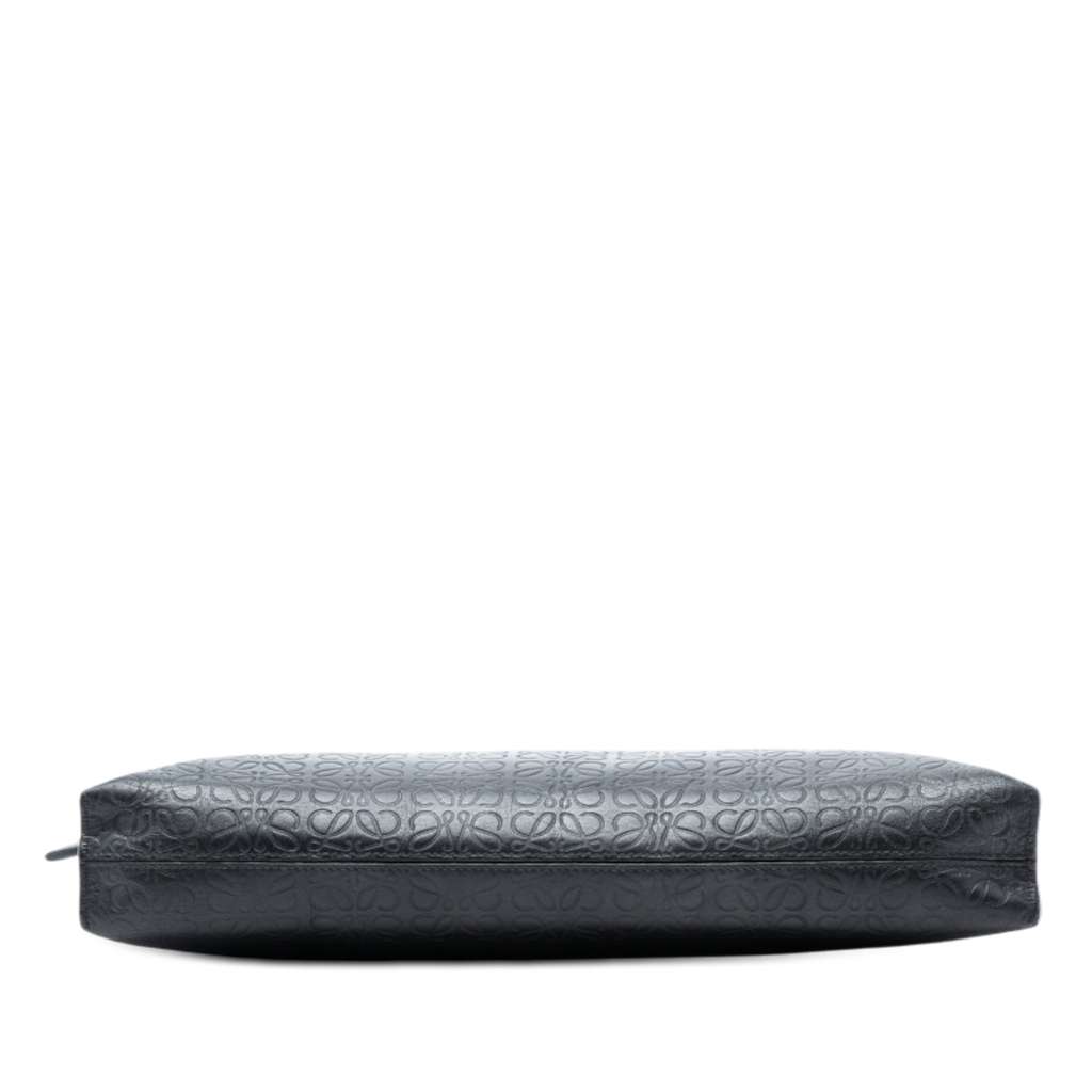 Loewe Embossed Anagram Leather Repeat T Clutch Black Leather Good condition - Inside View