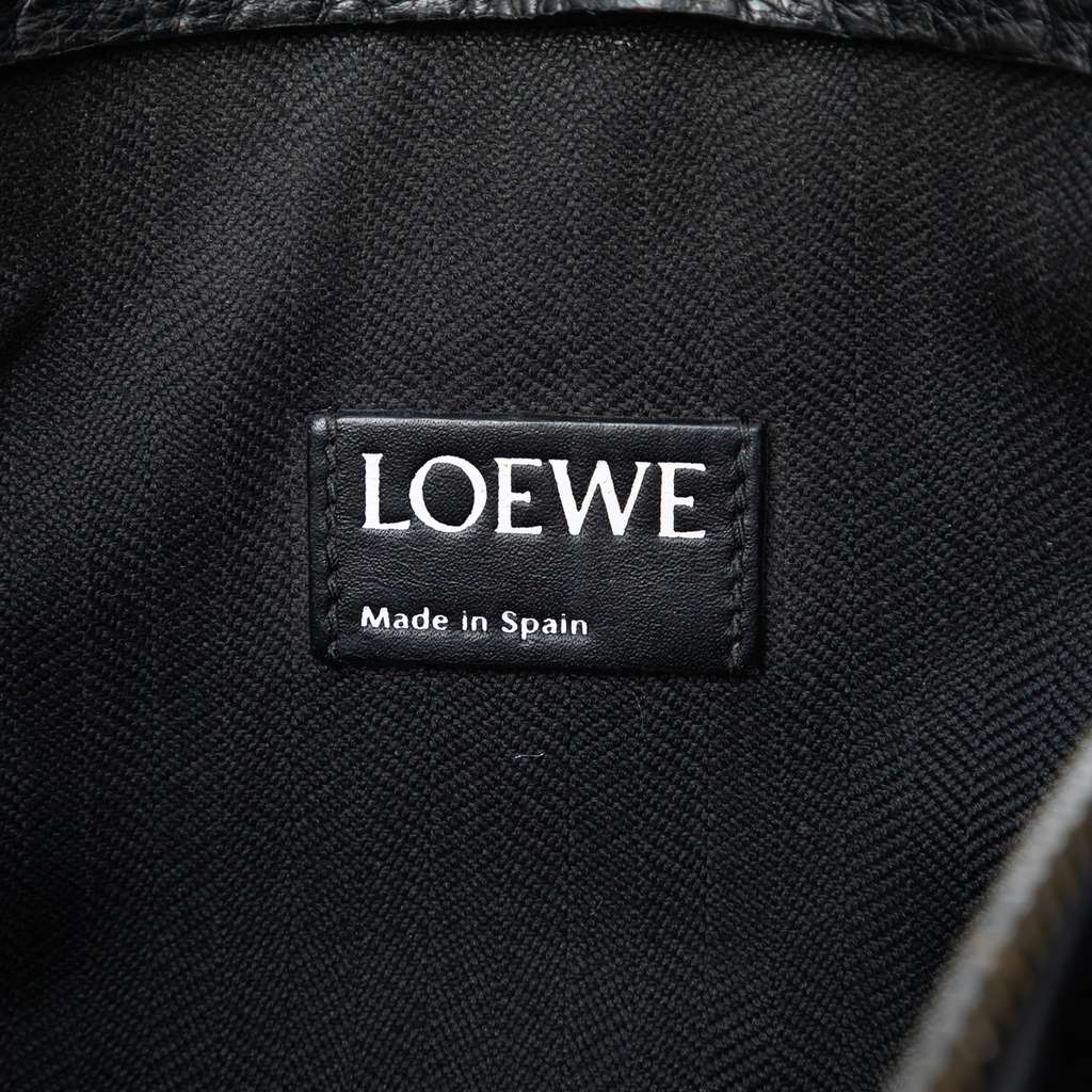 Loewe Embossed Anagram Leather Repeat T Clutch Black Leather Good condition - Box View