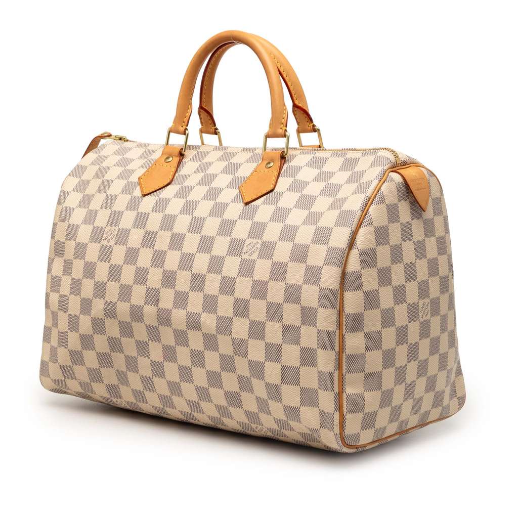 Louis Vuitton Damier Azur Speedy 35 White Good condition - Back View