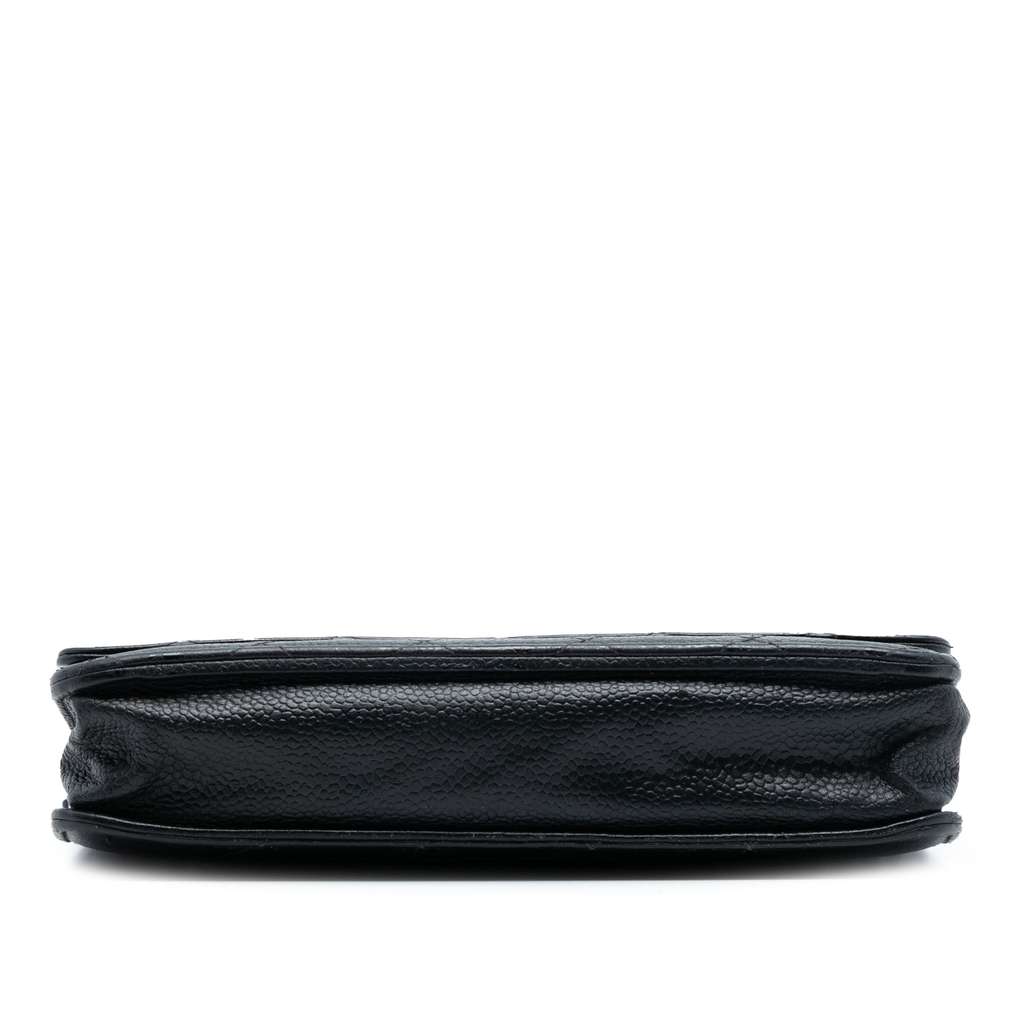 Chanel CC Quilted Caviar Wallet on Chain Black Leather Good condition - Inside View