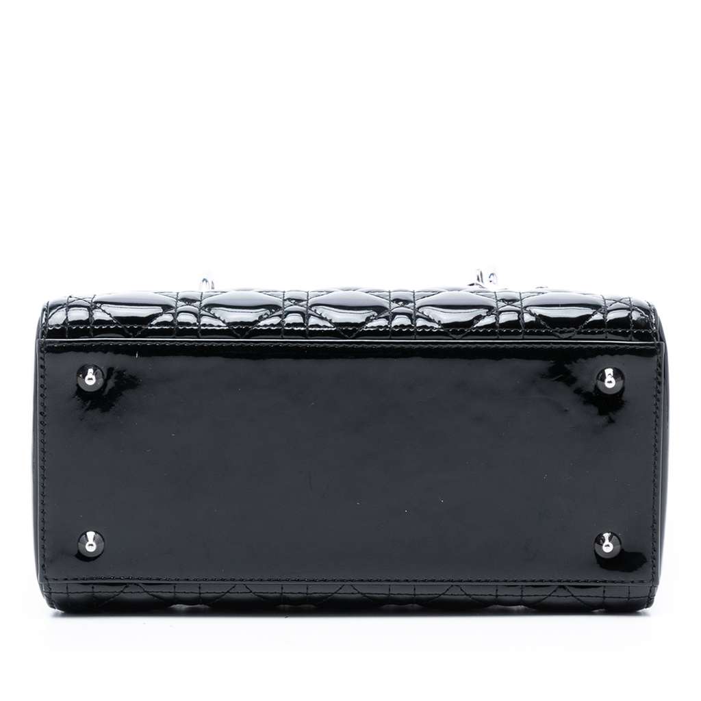Dior Medium Patent Cannage Lady Dior Black Leather Good condition - Inside View