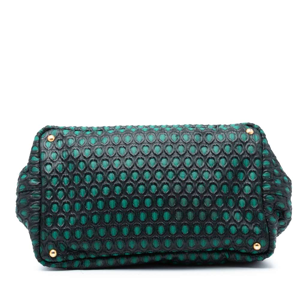 Prada Broccato Canapa Satchel Green Polyester Good condition - Inside View