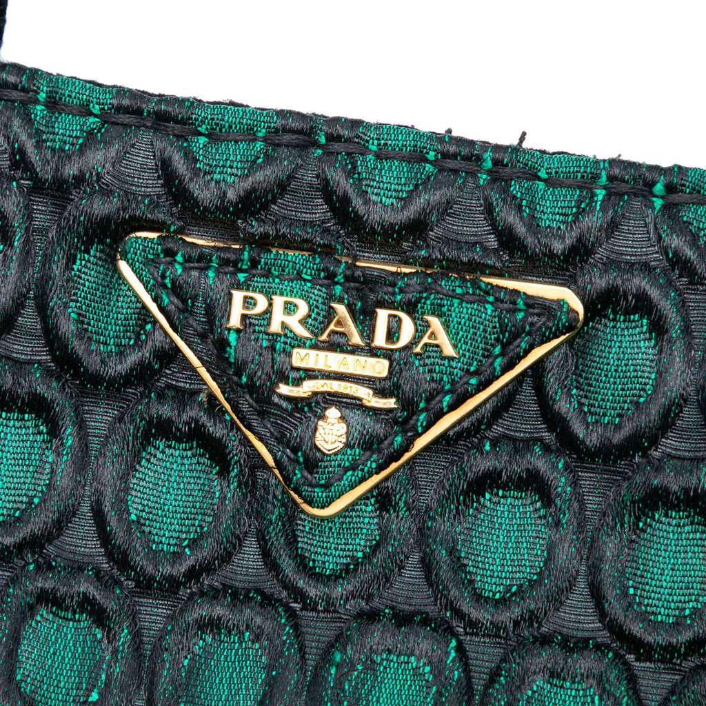 Prada Broccato Canapa Satchel Green Polyester Good condition - Box View