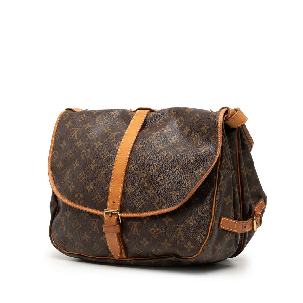 Louis Vuitton Monogram Saumur 35 Brown Good condition - Back View