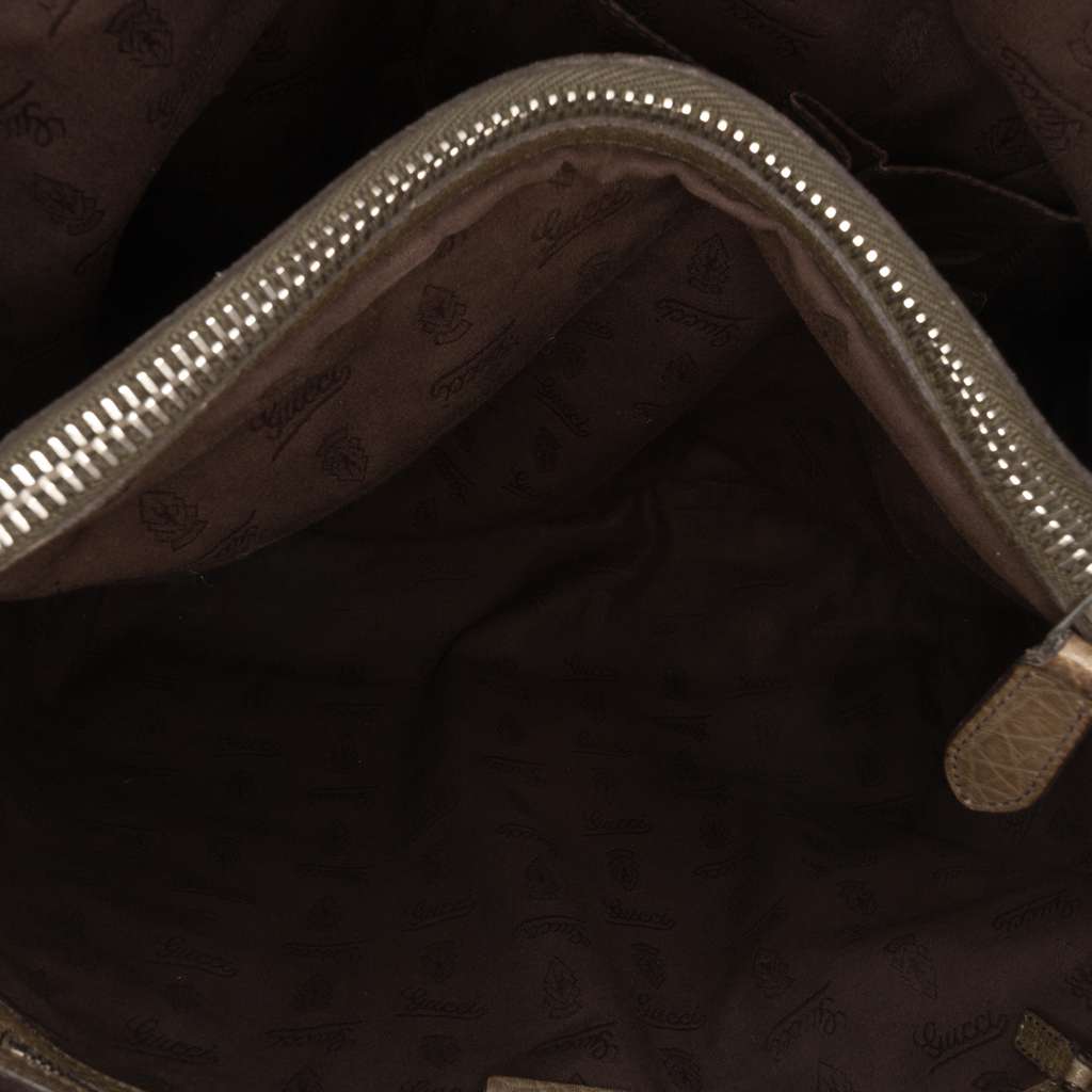 Gucci Large GG Canvas Bamboo Libeccio Tote Brown Canvas Good condition - Model View