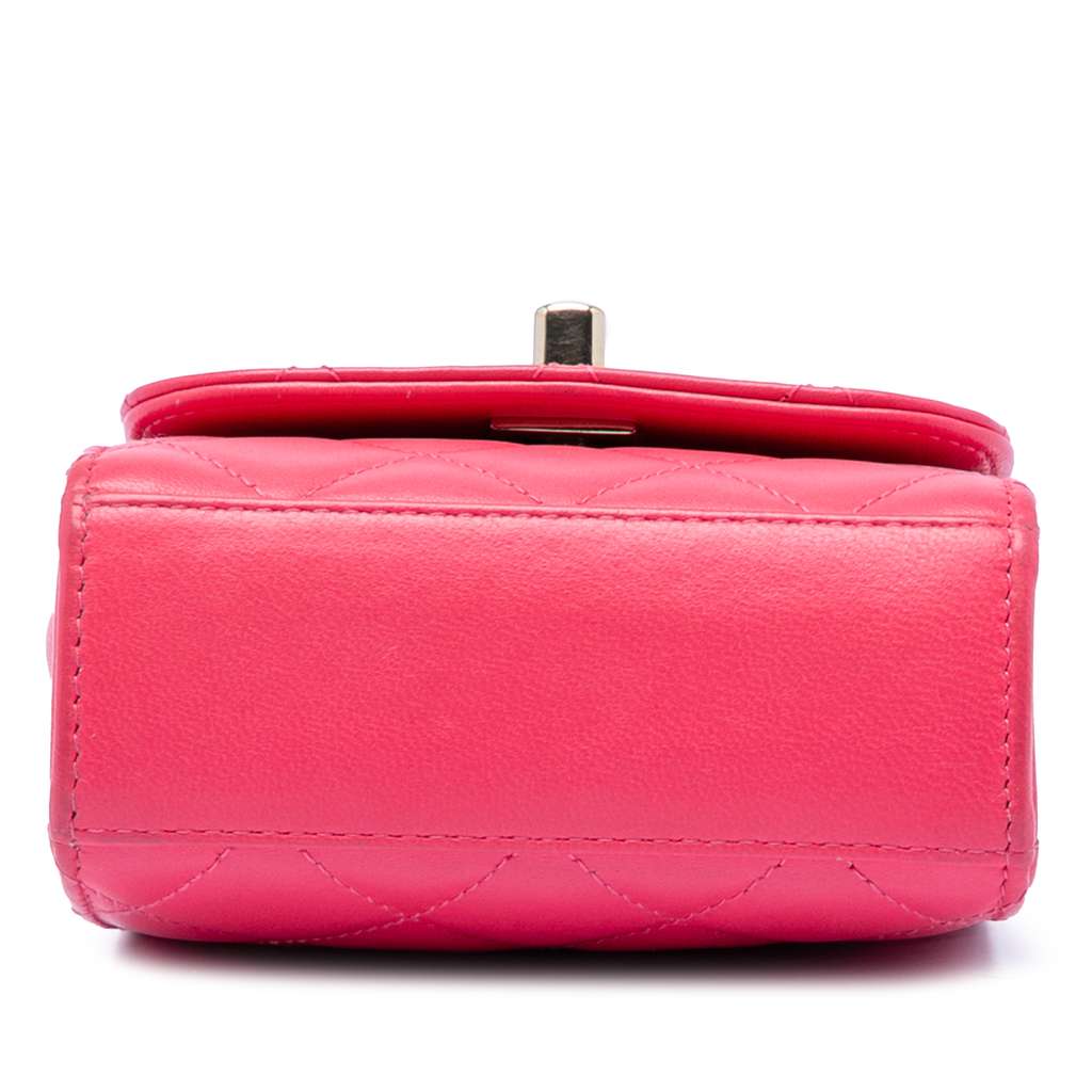Chanel Mini Quilted Lambskin Trendy CC Clutch With Chain Pink Leather Good condition - Inside View