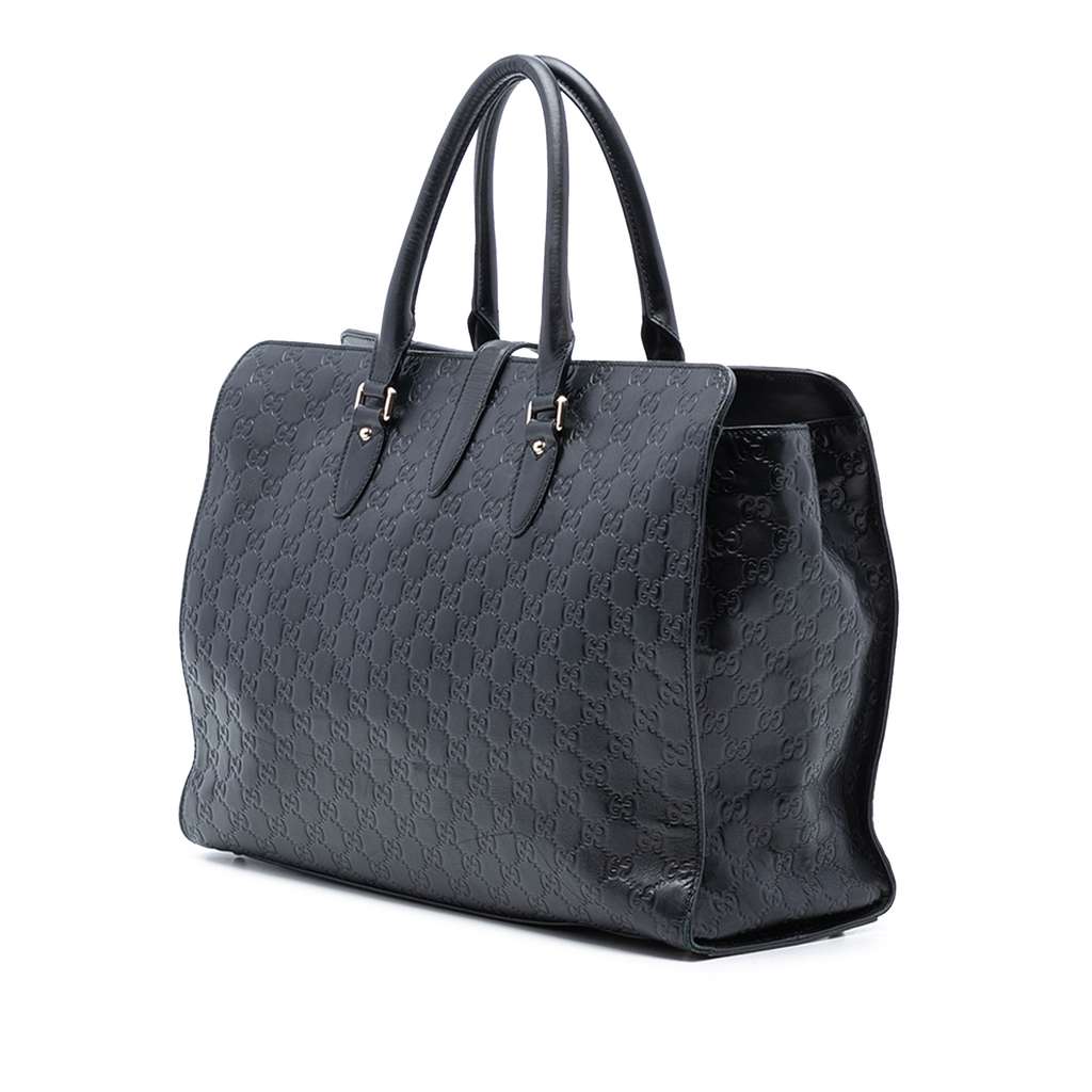 Gucci Guccissima Jackie Tote Black Leather Good condition - Back View