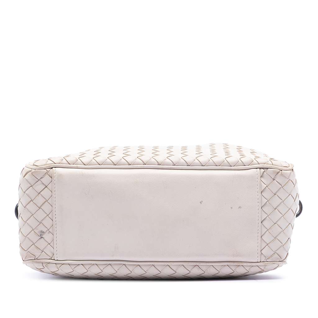 Bottega Veneta Nappa Intrecciato Satchel White Leather Good condition - Inside View