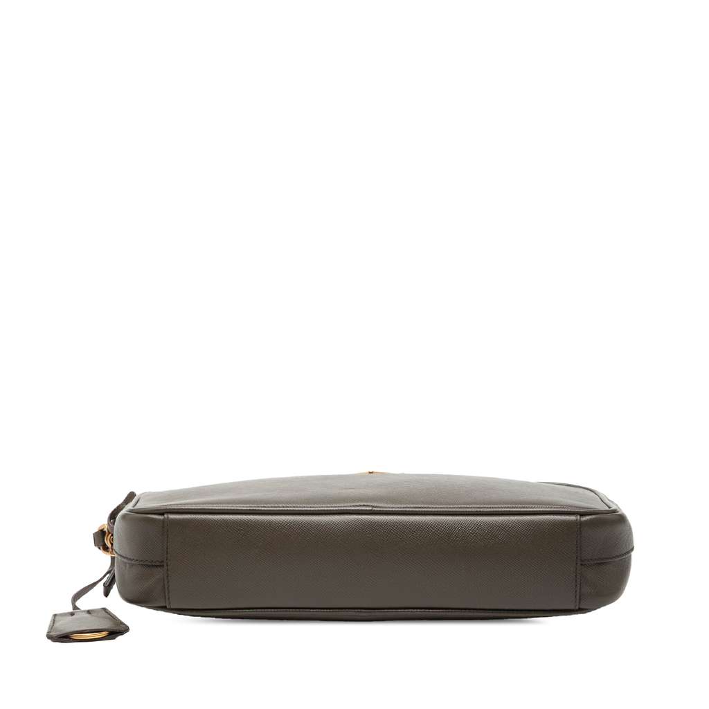 Prada Saffiano East West Shoulder Bag Brown Leather Good condition - Inside View