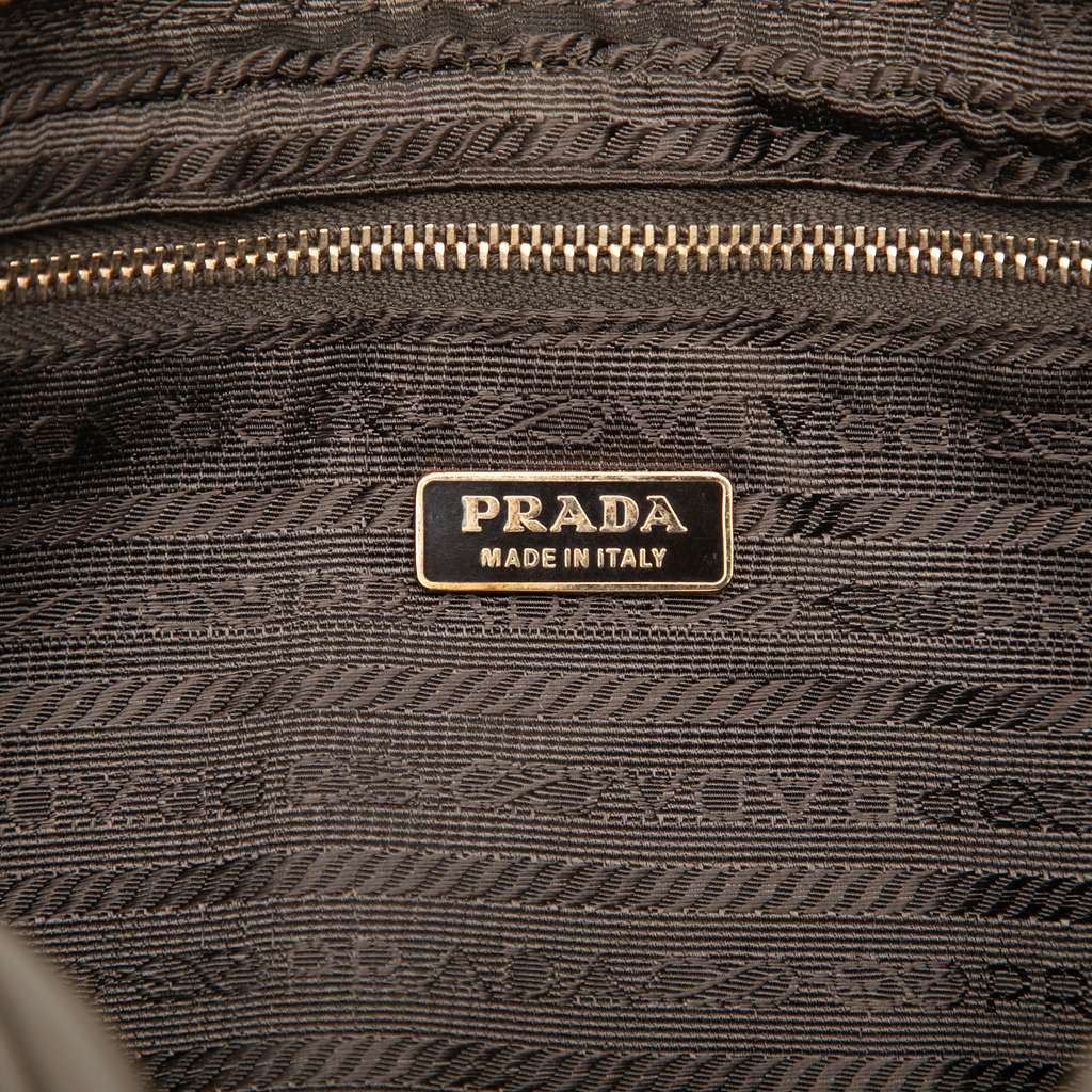 Prada Saffiano East West Shoulder Bag Brown Leather Good condition - Box View