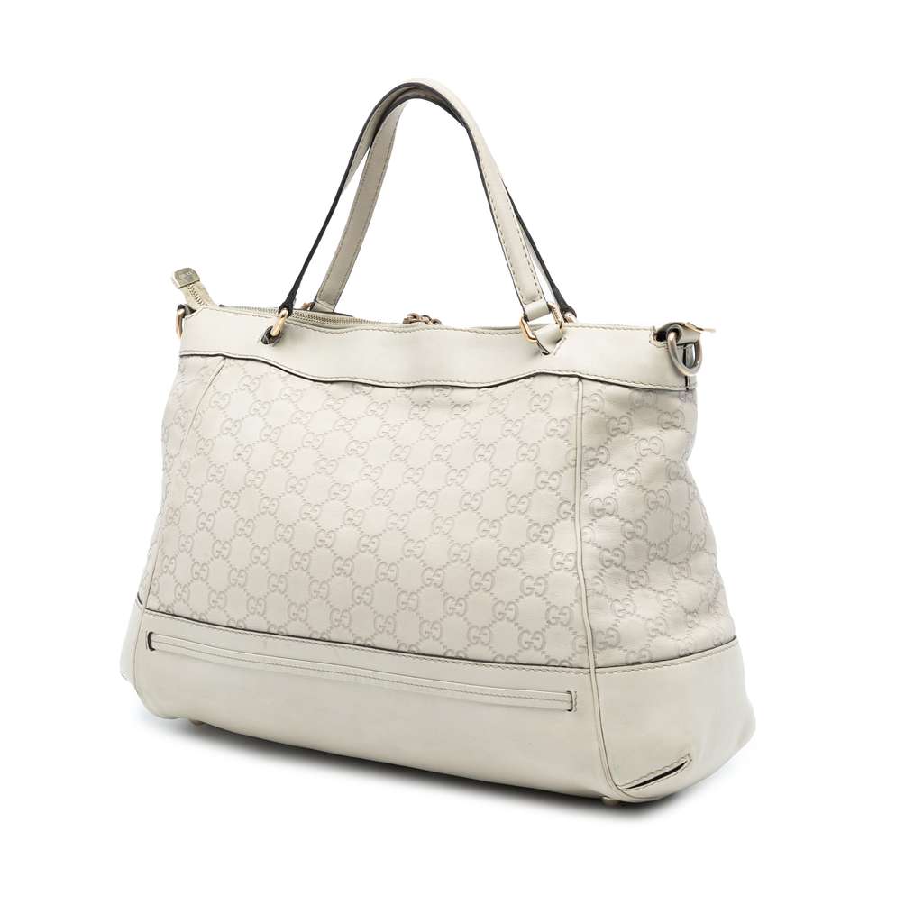 Gucci Guccissima Mayfair Satchel White Leather Fair condition - Back View