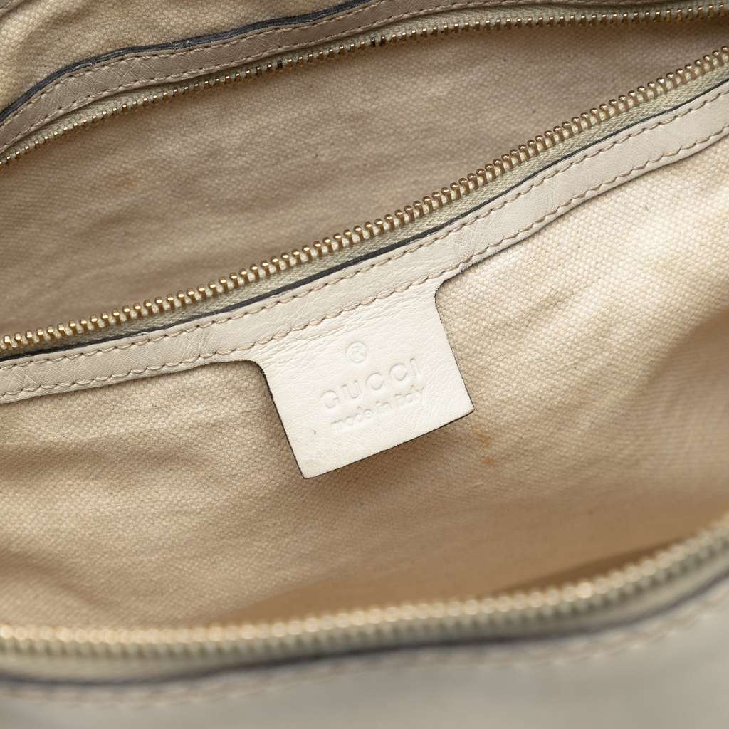 Gucci Guccissima Mayfair Satchel White Leather Fair condition - Box View