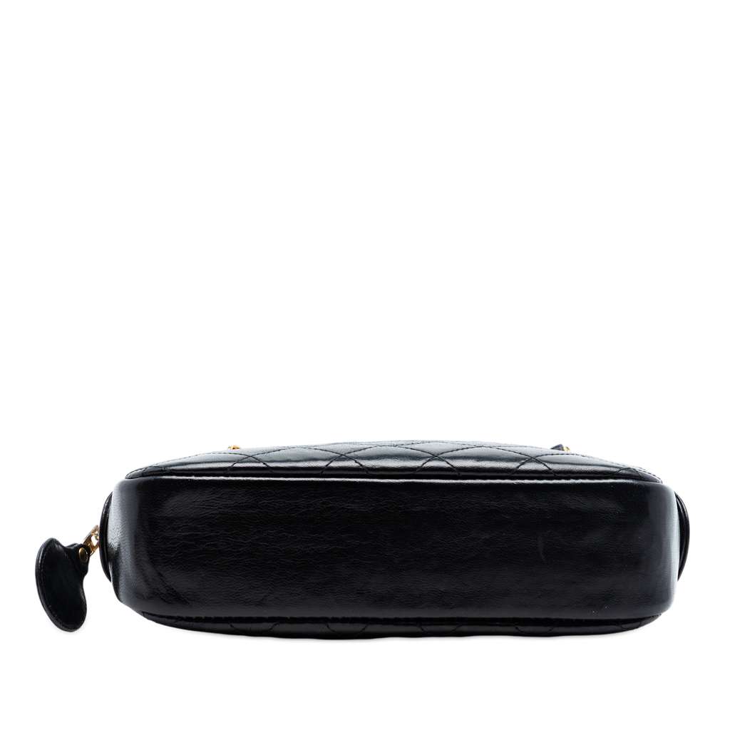 Chanel Mini CC Quilted Lambskin Pocket Chain Camera Bag Black Leather Good condition - Inside View