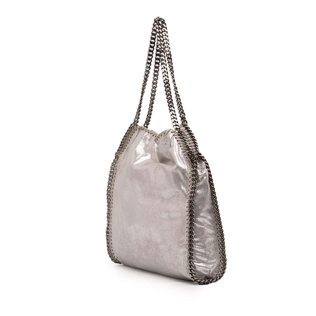 Stella Mccartney Mini Falabella Tote Silver Polyester Good condition - Back View