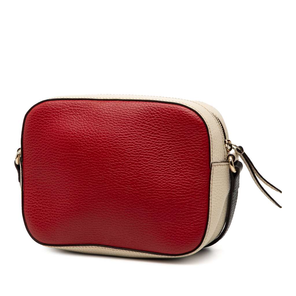 Gucci Small Tricolor Leather Soho Disco Crossbody Red Leather Good condition - Back View
