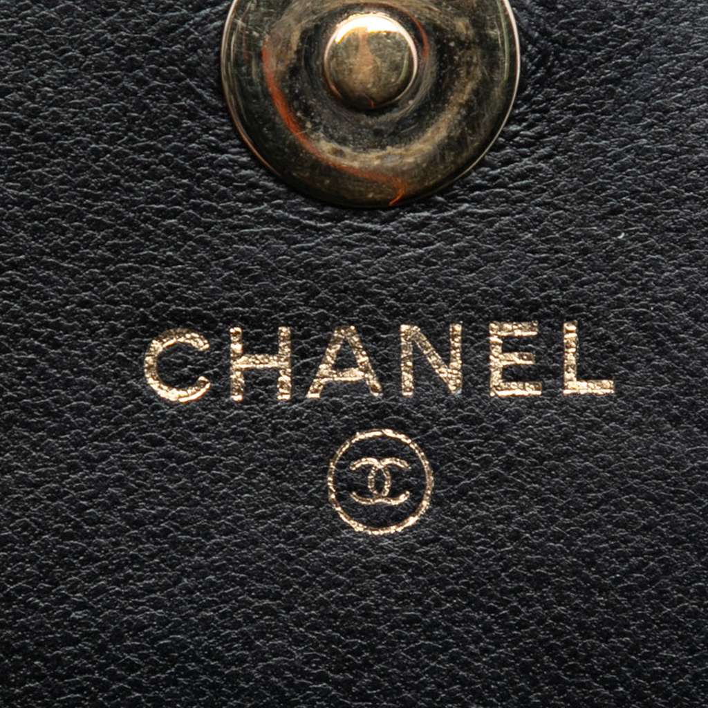 Chanel Quilted Lambskin CC Charm Wallet on Chain Black Leather Good condition - Box View
