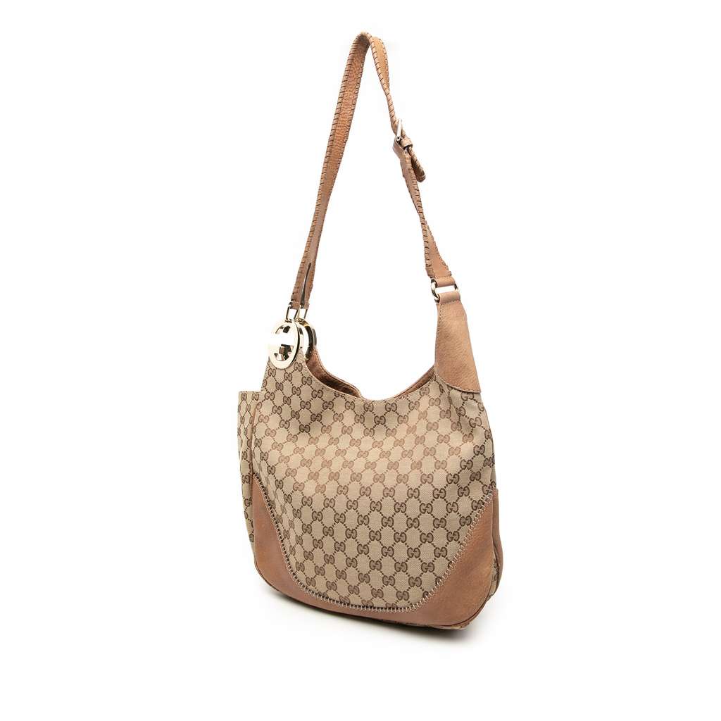Gucci GG Canvas Charlotte Crossbody Brown Leather Good condition - Back View