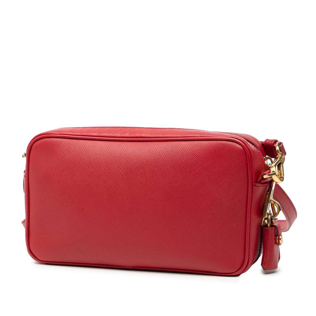 Prada Saffiano Crossbody Red Leather Good condition - Back View