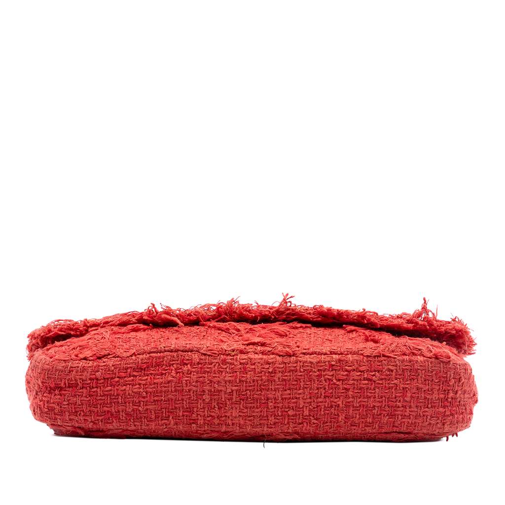 Chanel Medium Tweed Diamond Stitch Nature Flap Red Tweed Good condition - Inside View