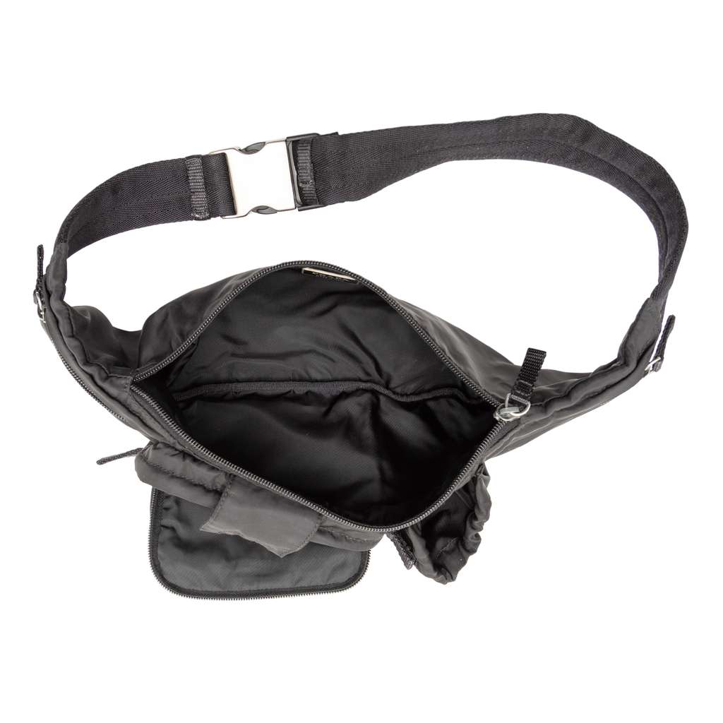 Prada Tessuto Multi Pocket Belt Bag Black Good condition - Model View