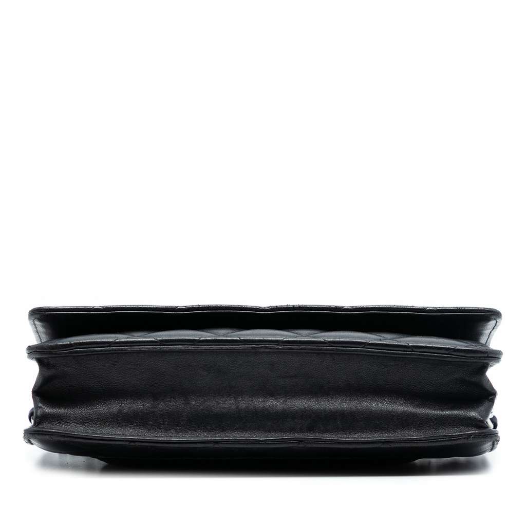 Chanel CC Quilted Lambskin Wallet On Chain Black Leather Good condition - Inside View