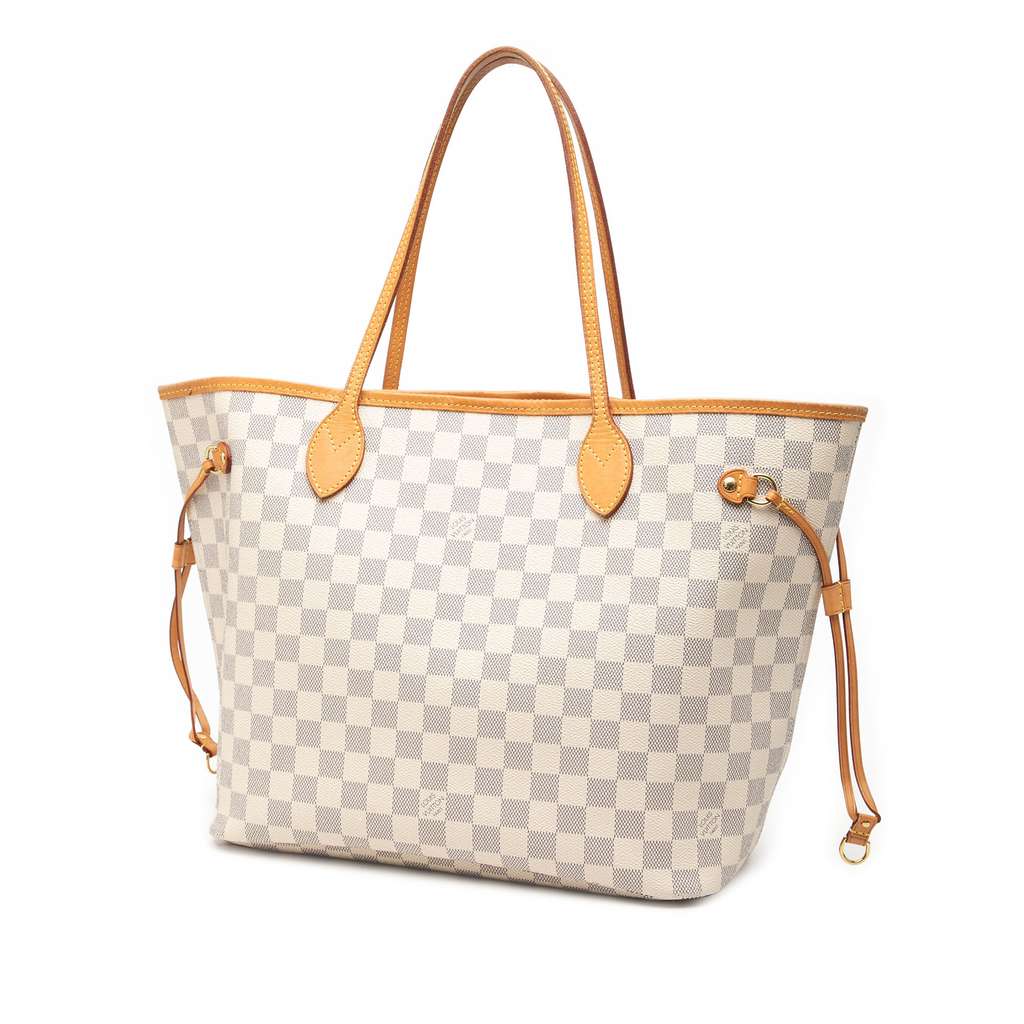 Louis Vuitton Damier Azur Neverfull MM White Good condition - Back View