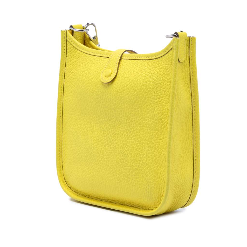 Hermès Clemence Evelyne TPM Yellow Leather Good condition - Back View
