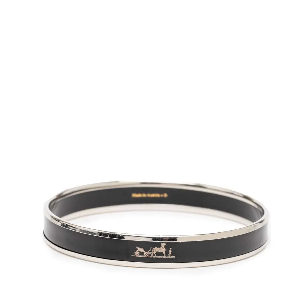 Hermès Narrow Caleche Enamel Bangle 62 Black Very good - Inside View