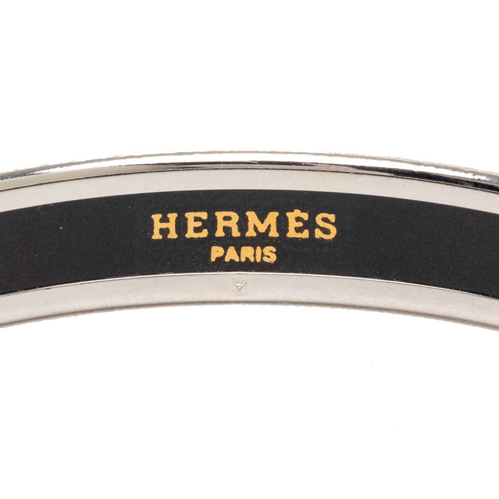 Hermès Narrow Caleche Enamel Bangle 62 Black Good condition - Model View