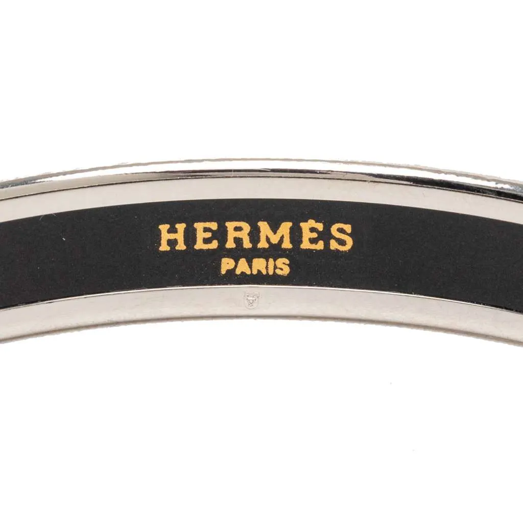 Hermès Narrow Caleche Enamel Bangle 62 Black Very good - Model View