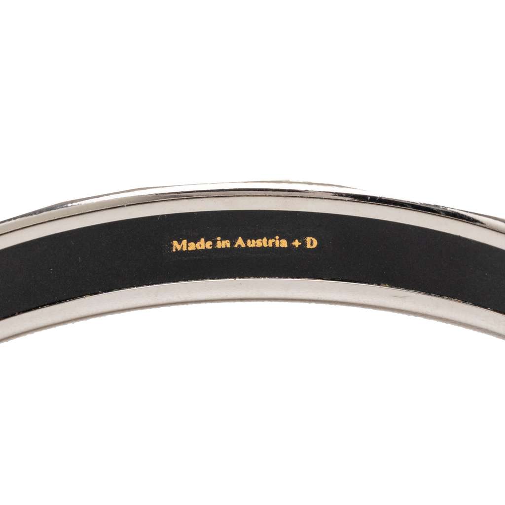 Hermès Narrow Caleche Enamel Bangle 62 Black Good condition - Box View