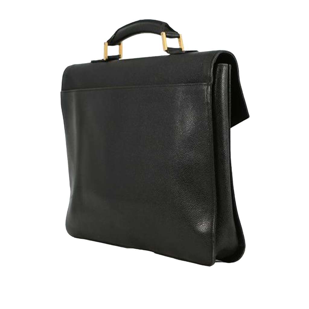 Chanel Caviar Briefcase Black Leather Good condition - Back View