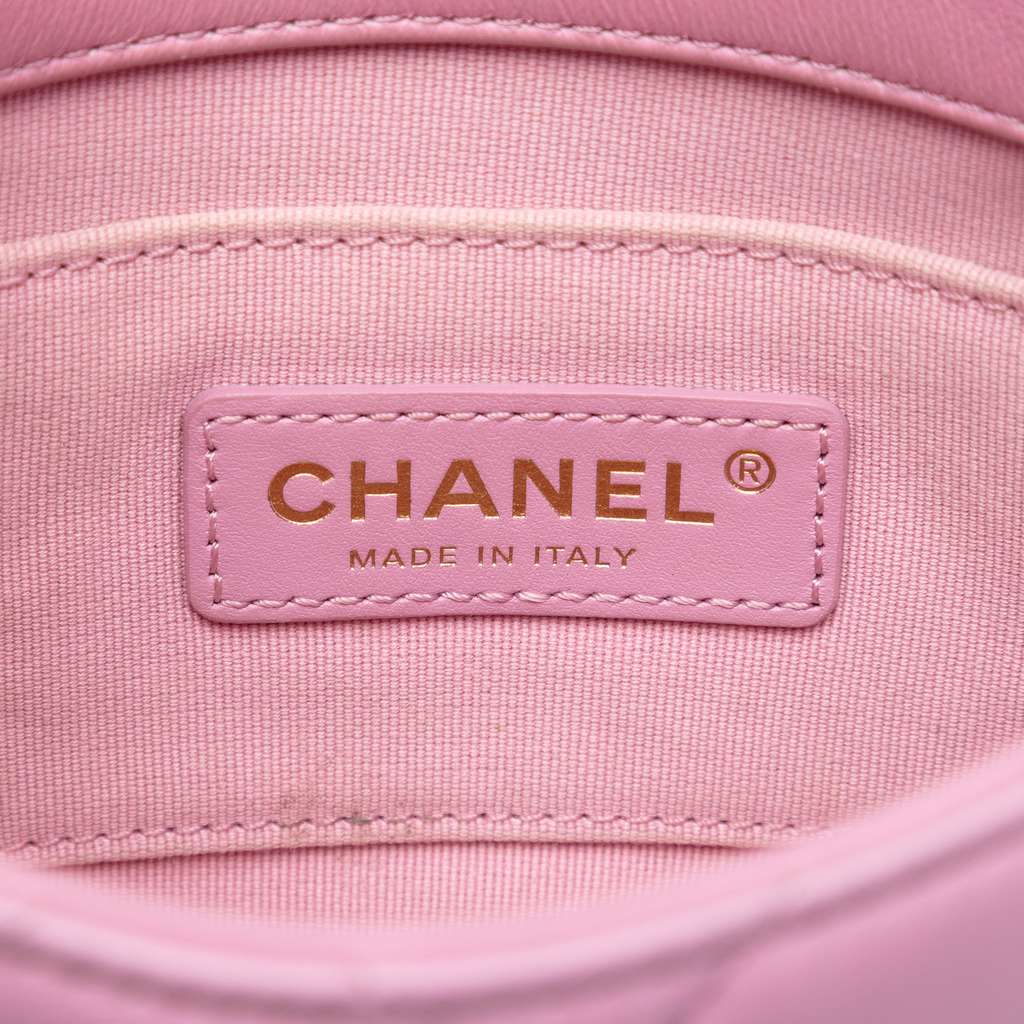 Chanel Mini Quilted Lambskin Candy Chain Flap Pink Leather Good condition - Box View