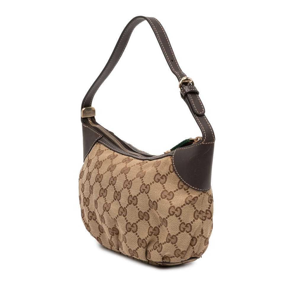 Gucci GG Canvas Web Handbag Brown Canvas Good condition - Back View