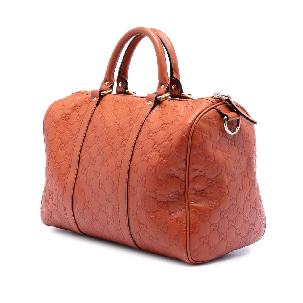 Gucci Medium Guccissima Joy Boston Bag Orange Leather Good condition - Back View