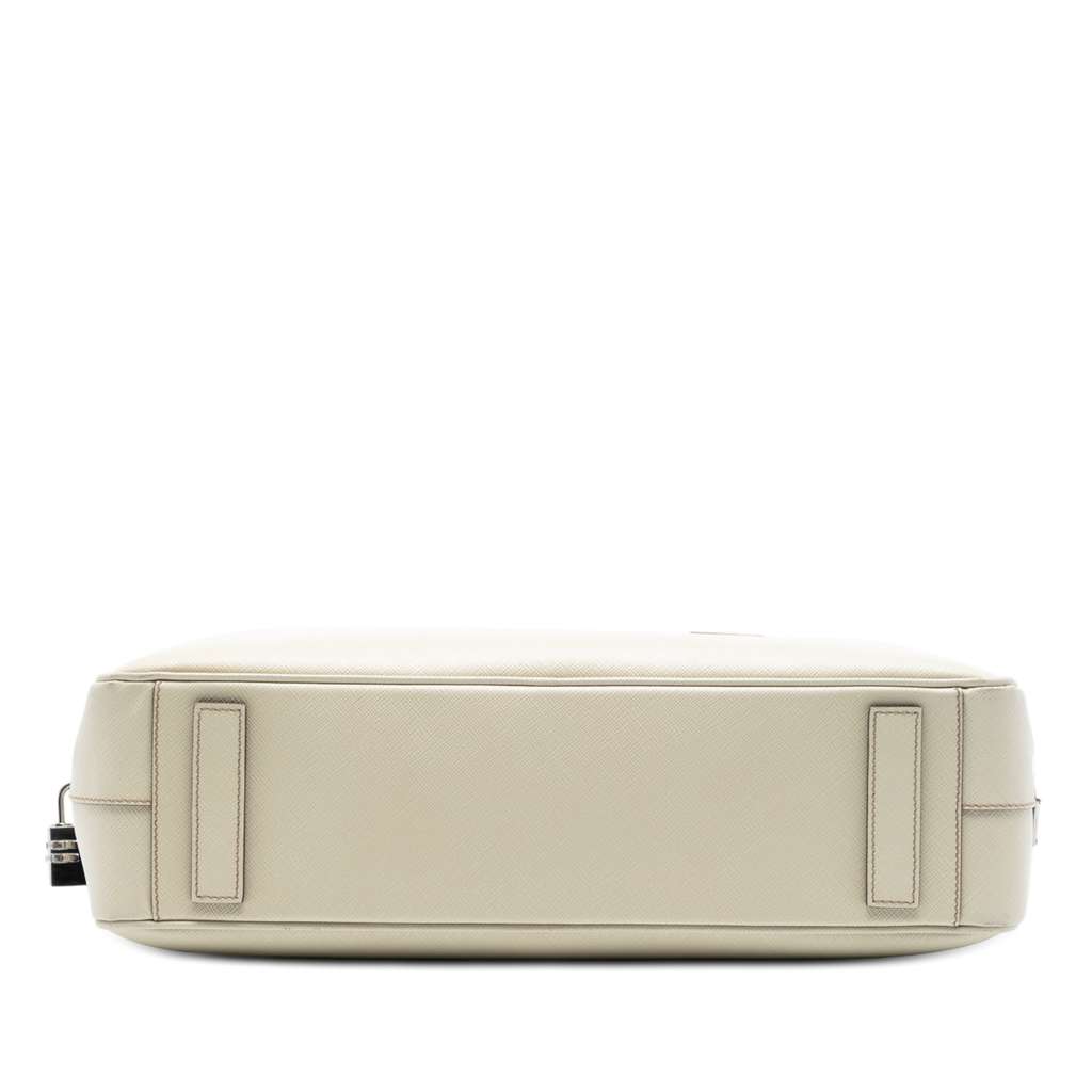 Prada Saffiano Business Bag White Leather Good condition - Inside View