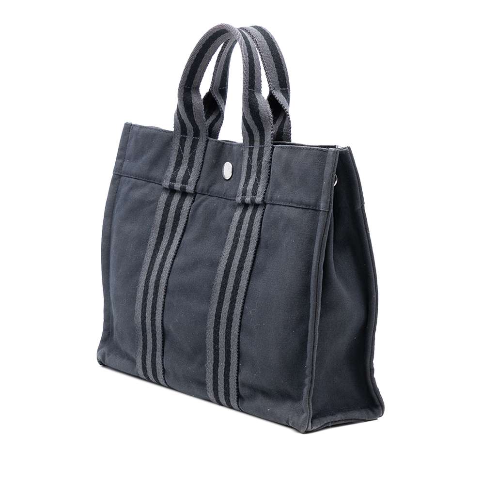 Hermès Canvas Fourre Tout PM Black Canvas Good condition - Back View