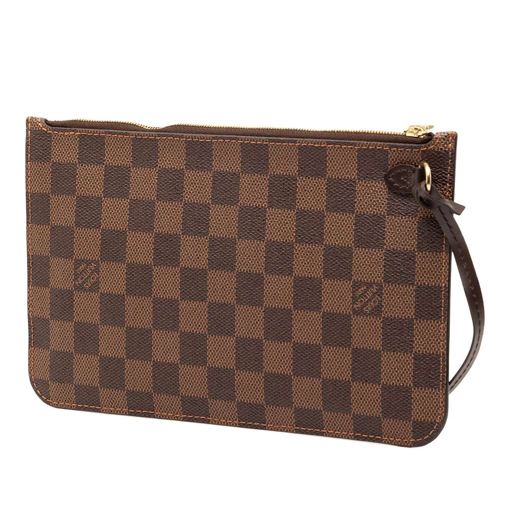 Louis Vuitton Damier Ebene Neverfull MM Pouch Brown Good condition - Back View