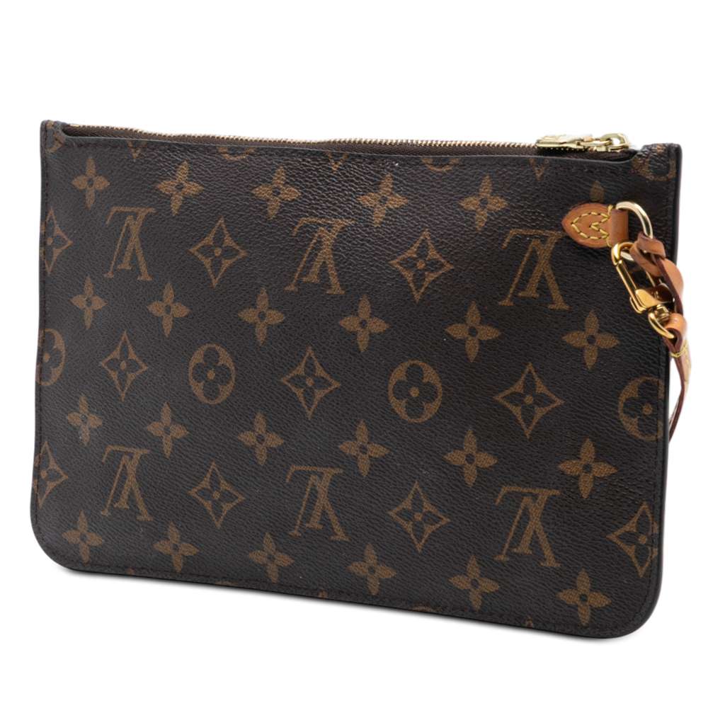 Louis Vuitton Monogram Neverfull Pouch Brown Good condition - Back View