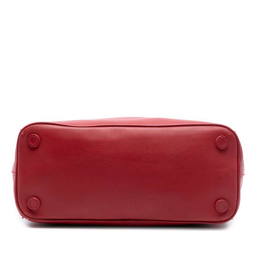 Prada Small City Calf Hand Stitched Galleria Double Zip Satchel Red Leather Good condition - Inside View