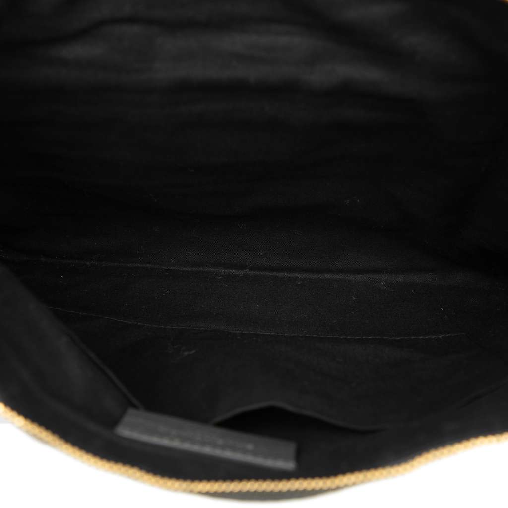 Balenciaga Lambskin Motocross Classic Zip Around Flat Clutch Black Leather Good condition - Model View