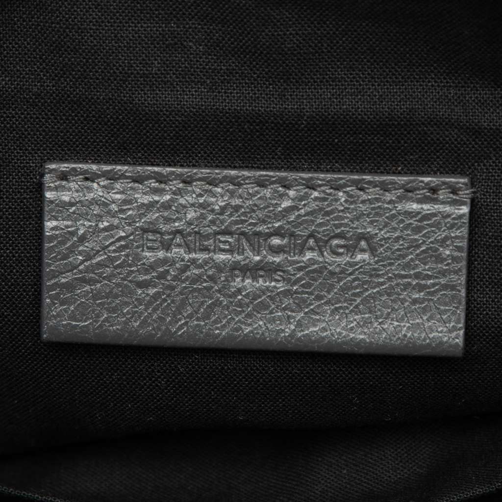 Balenciaga Lambskin Motocross Classic Zip Around Flat Clutch Black Leather Good condition - Box View